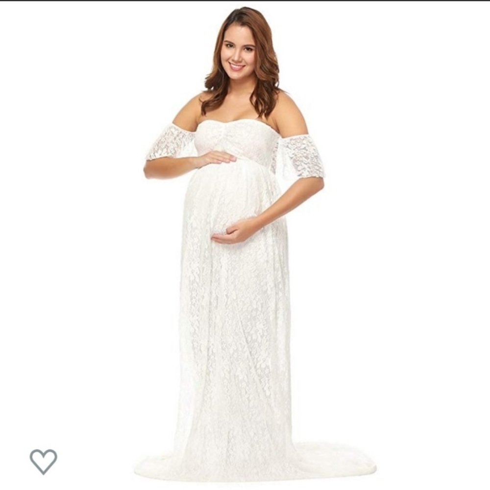 🤰*HP* Beautiful White Lace Maternity Gown 🤰🏻 - Picture 4 of 6